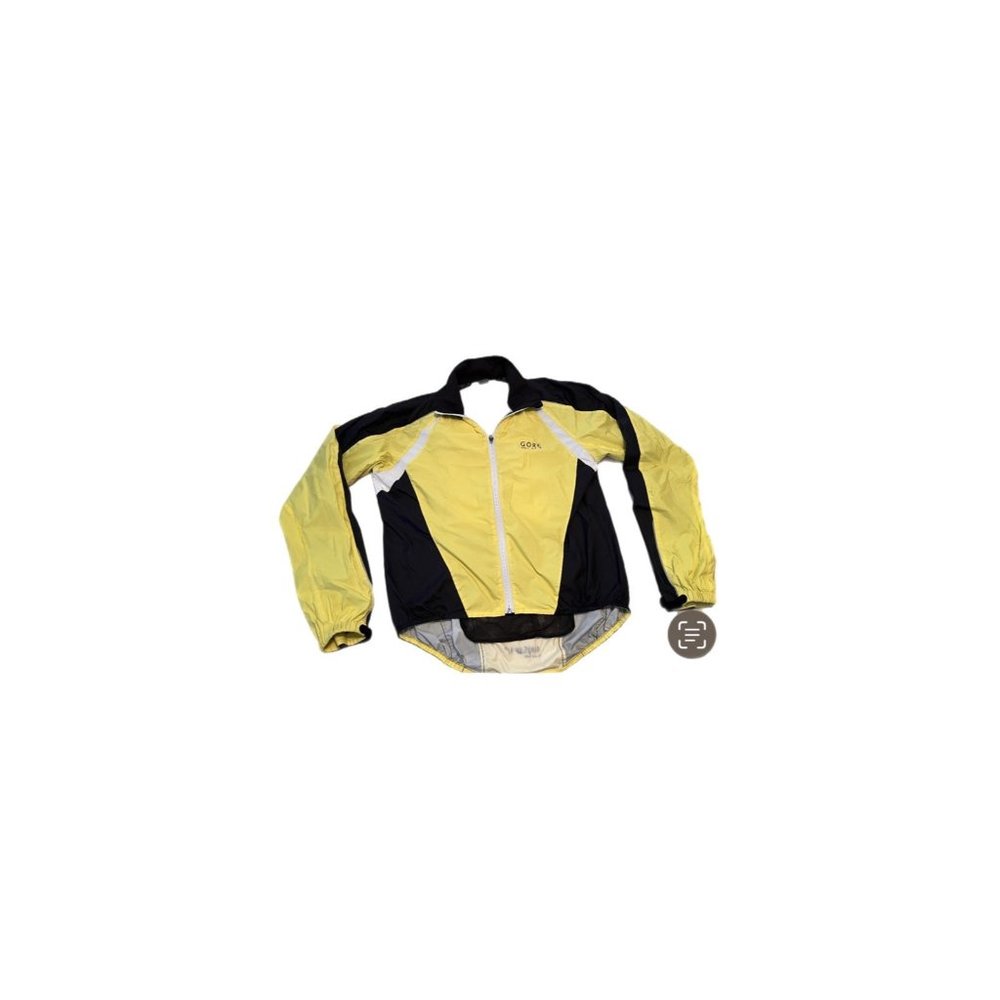 Gore Bike Wear Windstopper Jacket Men's Large Cycling Full Zip Yellow Zip Sleeve